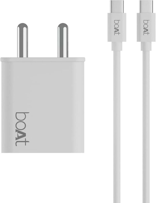 boAt WCDV 22.5W Dual Port Fast Charger, Overheat/Overcharge Protection, Auto Detection for Samsung, Xiaomi & Android Users