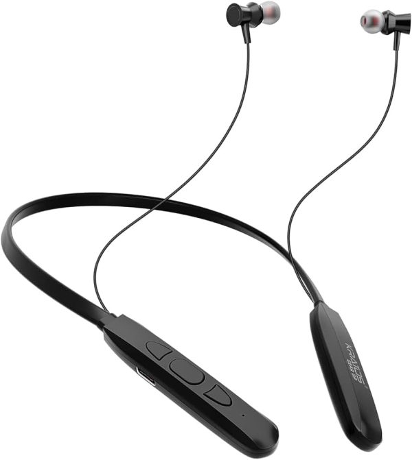 Kratos N1 Neckband Bluetooth Headphones with 30 Hours Playtime with 13mm Drivers, Rich Music Experience, Type C Fast Charg