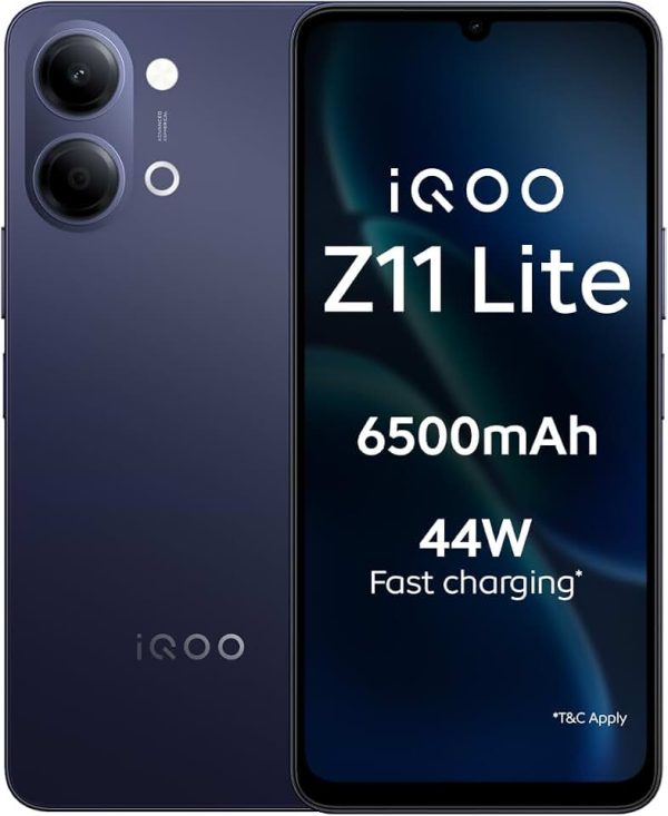 iQOO Z11 Lite 44W 5G (Midnight Blue, 4GB RAM, 64GB Storage)