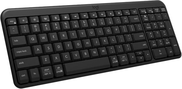 Logitech K250 Bluetooth Keyboard with Numpad, Easy Connectivity, Compact Wireless Keyboard Made with Recycled Plastic, Spi