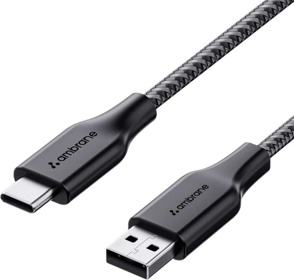 Ambrane Unbreakable 3A Fast Charging 1.5m Braided Type C Cable for Smartphones, Tablets & other Type C devi
