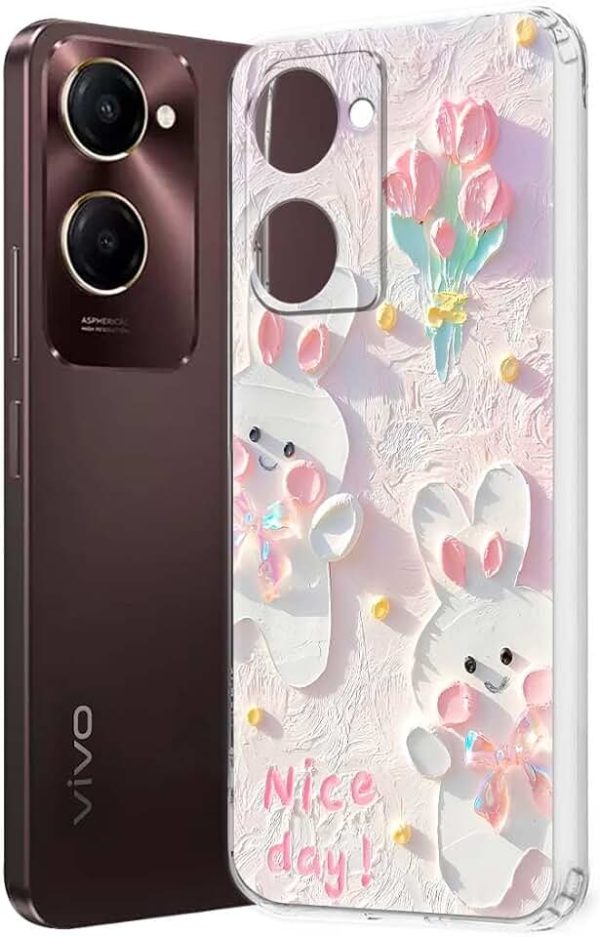 Fashionury Soft Mobile Back Cover for Vivo Y28s 5G (Silicone_Multicolor)