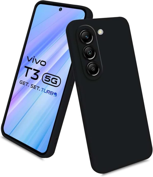 AE MOBILE ACCESSORIES® Compatible with Liquid Silicone Back Cover for Vivo T3 5G | Inner Microfiber Velvet | Camera Protec