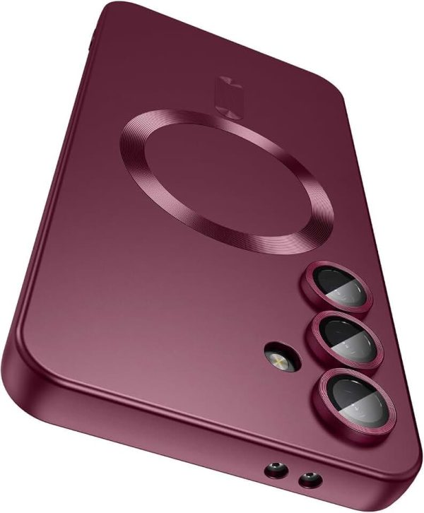 DIZORO Samsung A55 5g Case, Compatible with Mag Safe Back Cover Matte Luxury Metallic Luster Flexible TPU Wireless Chargin