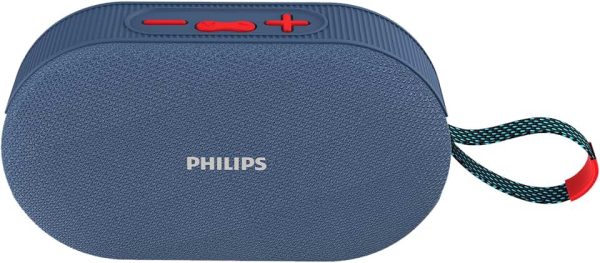 PHILIPS Audio TAS1400BL Wireless Bluetooth Speaker with Deep Bass, Passive Radiator, 12W Sound Output, 1200