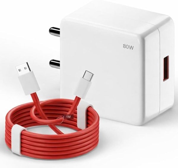 80W SuperVOOC FastCharger with Type C Cable, Fast Charger Type C Charger Adapter, Charger C Type Fast Charger for OnePlus,