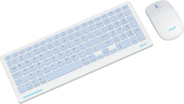 Acer ZenKeys Duo Wireless Keyboard & Mouse Combo | 2.4 GHz + Bluetooth | Rechargeable 500 mAh Type-C | 99-K